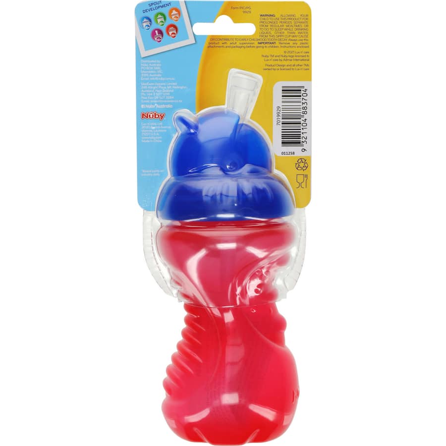 Nuby No Spill Flip It Baby Drink Bottle With Soft Flex Straw 300ml