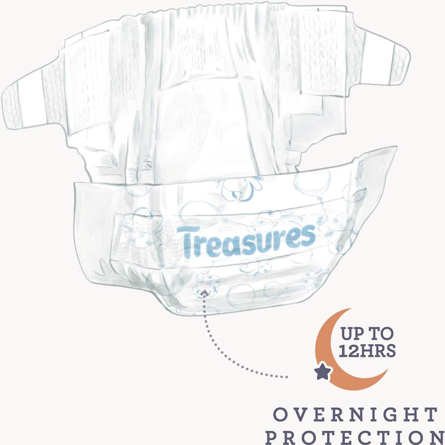 Treasures Dry & Snug Nappy Pants Toddler 10-15kg Bulk pack 34pack