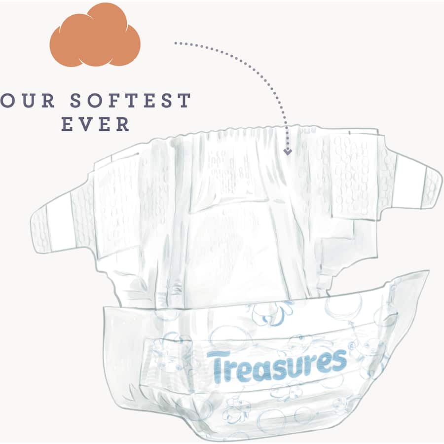 Treasures Dry & Snug Nappies Junior 16kg+ Bulk pack 30pack