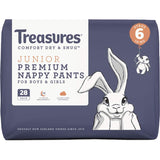 Treasures Dry & Snug Nappy Pants Junior 16kg+ Bulk pack 28pack