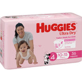 Huggies Ultra Dry Nappies Girls Size 4 (10-15kg) Bulk pack 36pack
