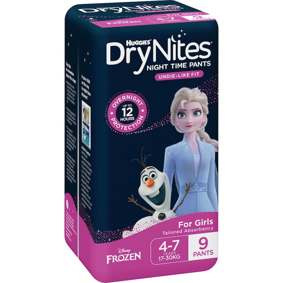 Huggies Drynites Girl 4-7 Years 9pack