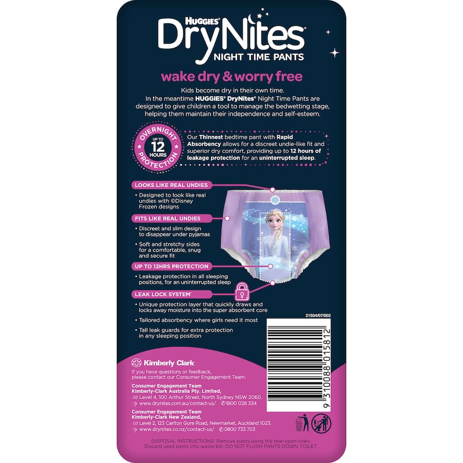 Huggies Drynites Girl 4-7 Years 9pack