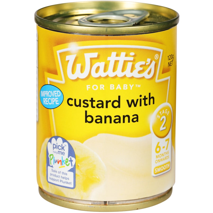 Watties Stage 2 Baby Food Custard With Banana 120g
