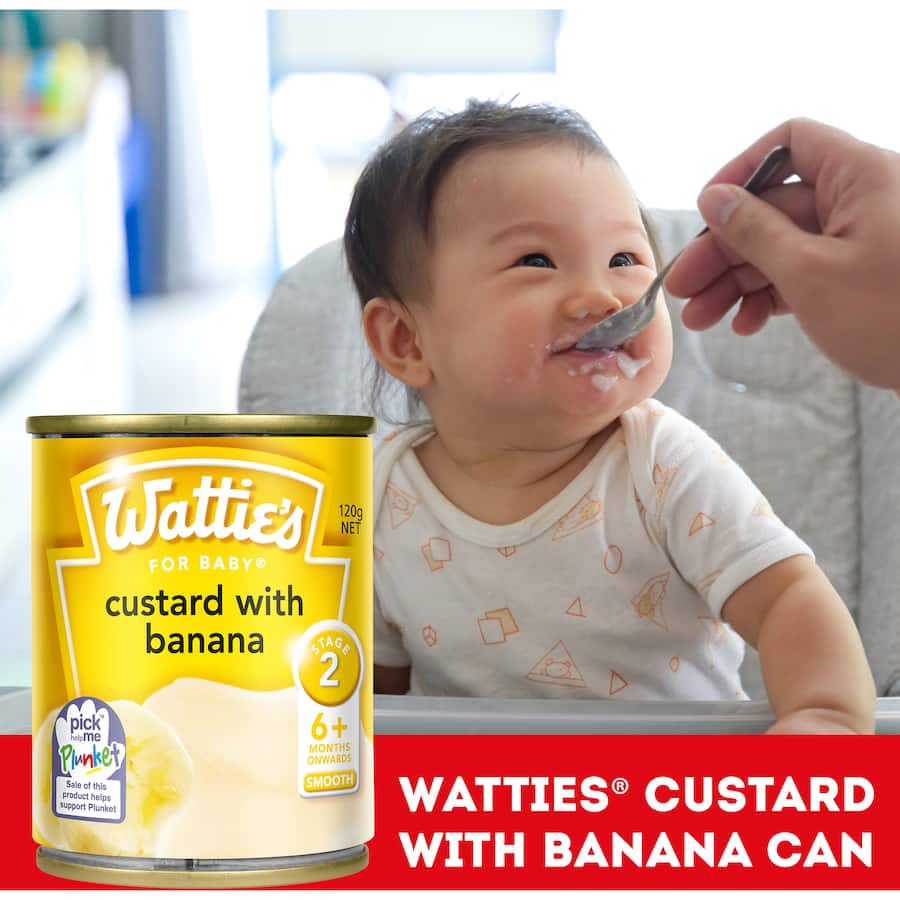 Watties Stage 2 Baby Food Custard With Banana 120g