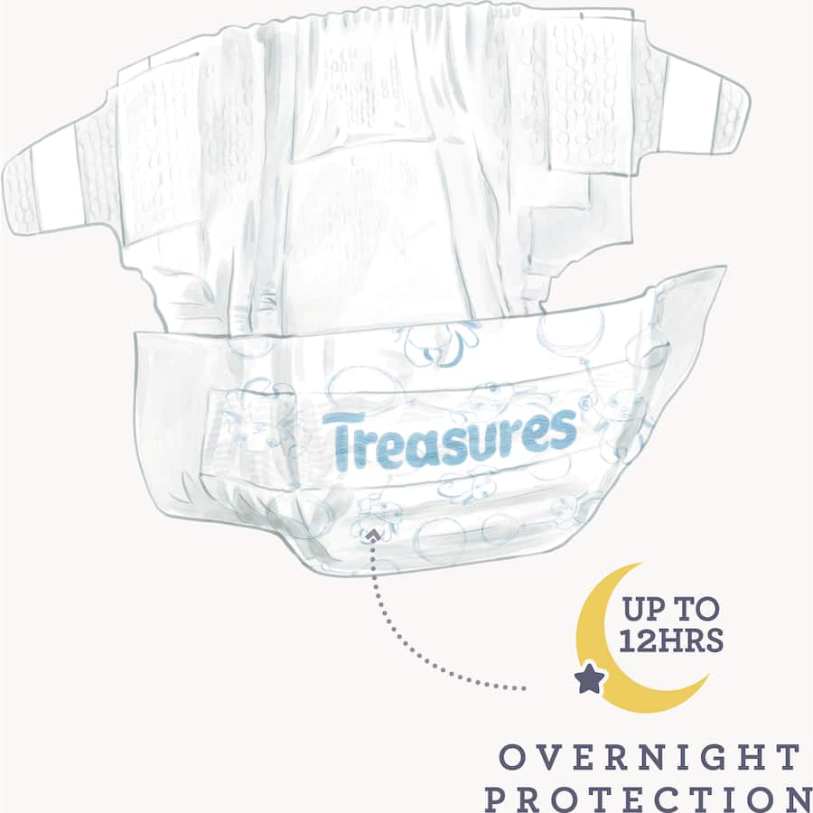 Treasures Dry & Snug Nappies Walker 13-18kg Convenience 16pack