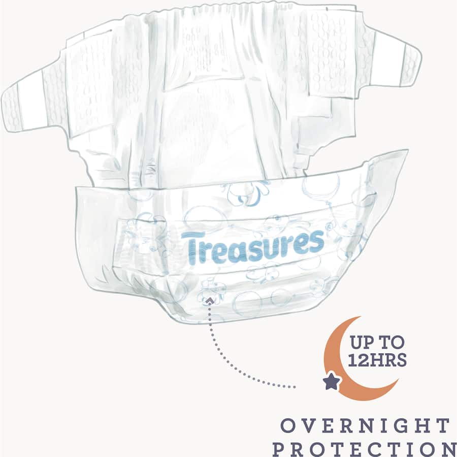 Treasures Dry & Snug Nappies Toddler 10-15kg Convenience 18pack