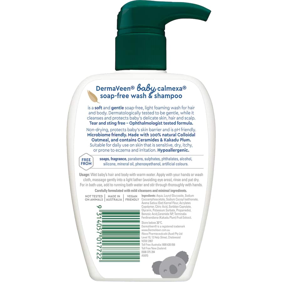 Dermaveen Baby Wash & Shampoo Calmexa Soap Free 250mL