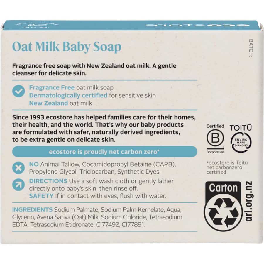 Ecostore Baby Soap Oat Milk 80g