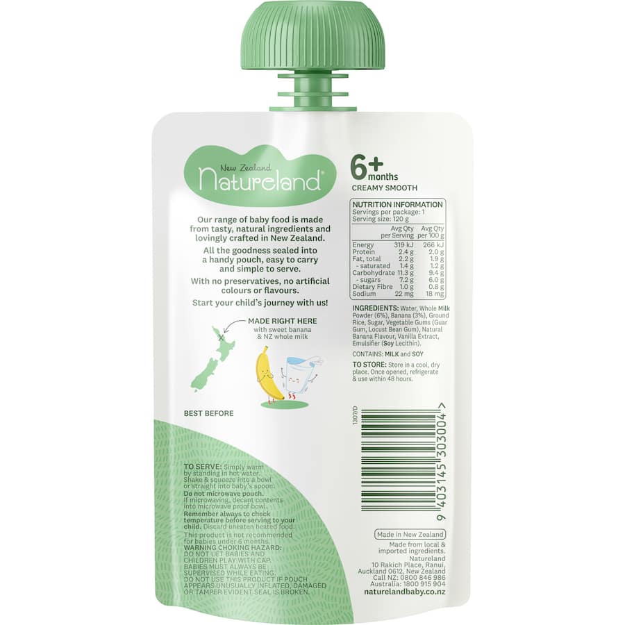 Natureland Baby Food Banana Custard 120g