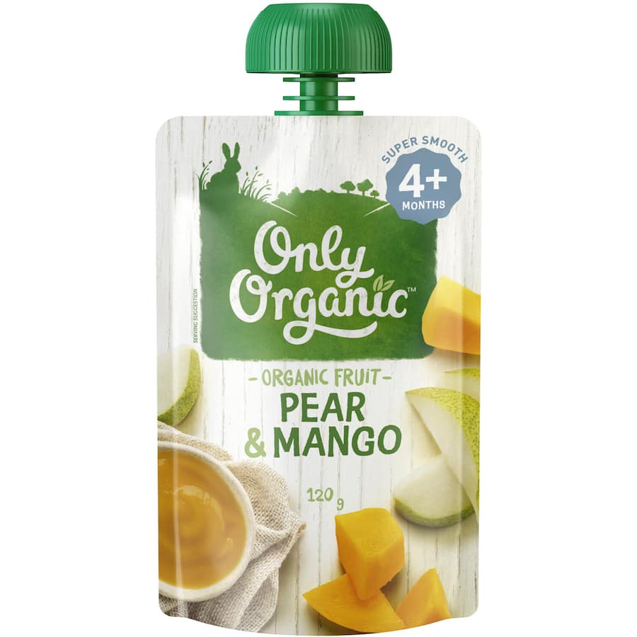 Only Organic Stage 1 Baby Food Pear & Mango Pouch 120g