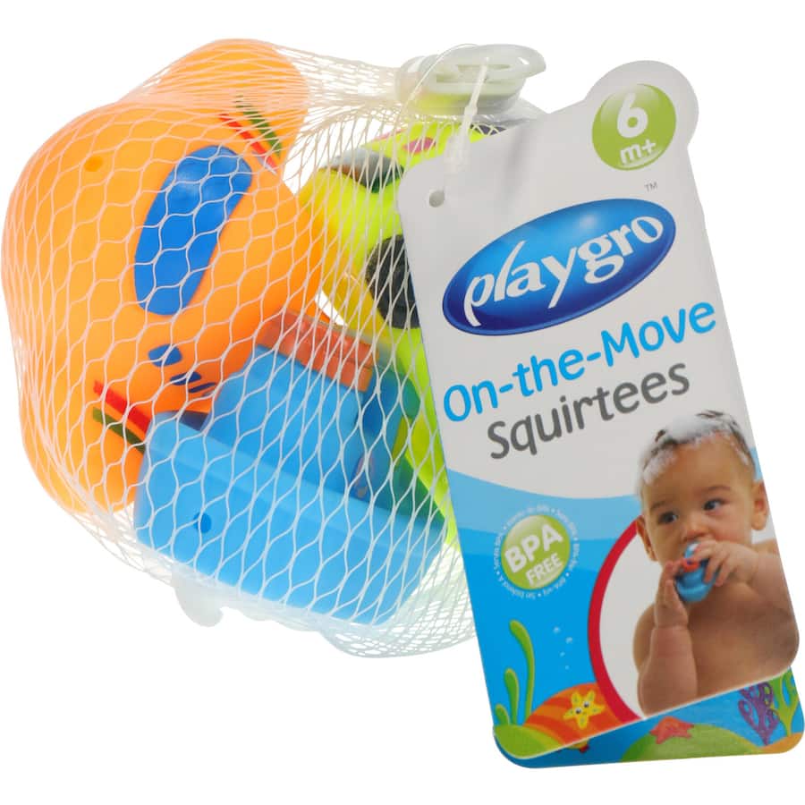 Playgro Baby Toys Bath Squirtees 3 Assorted 3pack