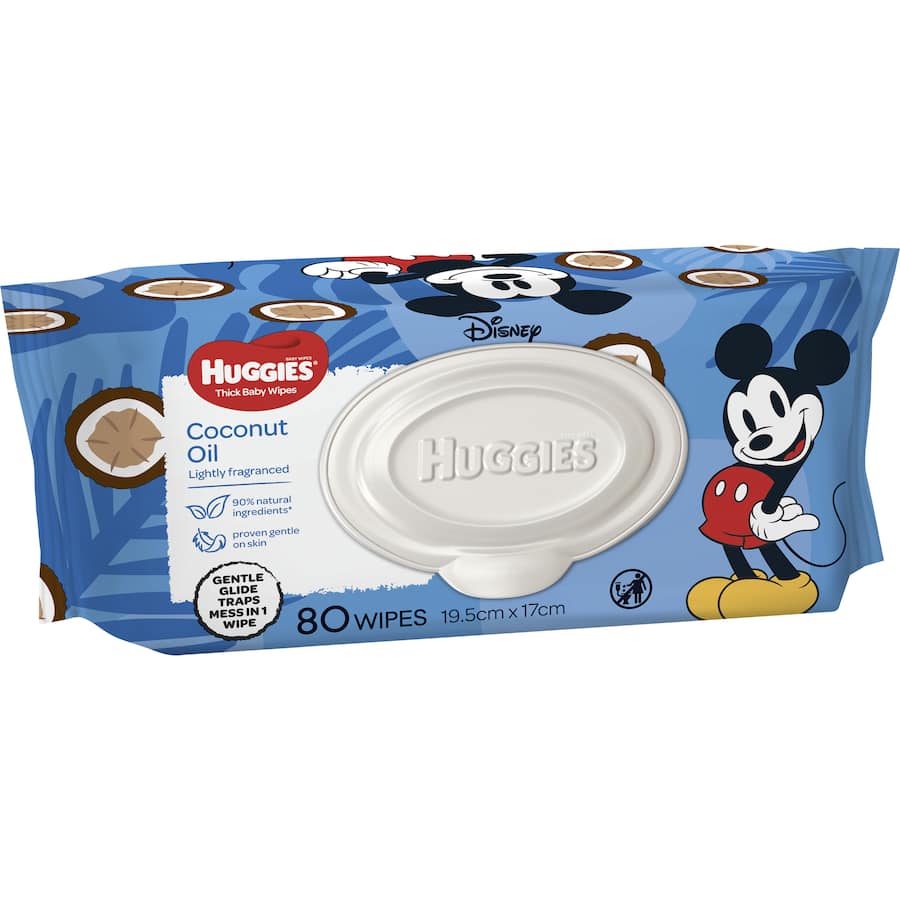 Huggies Thick Baby Wipes Coconut Oil 80pack
