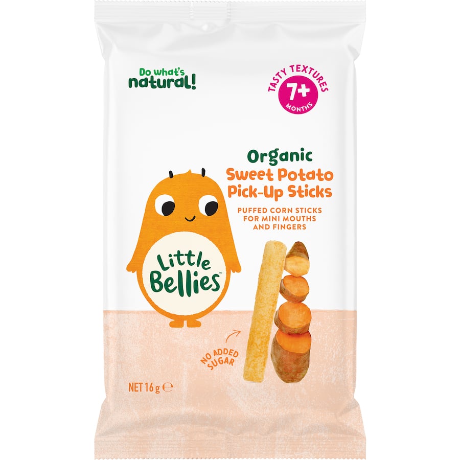 Baby Bellies Organic Baby Snacks Sweet Potato Pick-up Sticks 16g