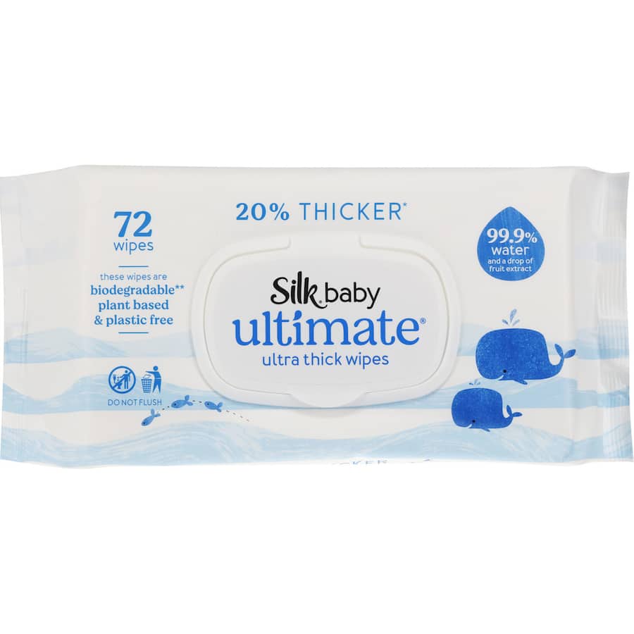 Silk Ultimate Baby Wipes Ultra Thick 72pack