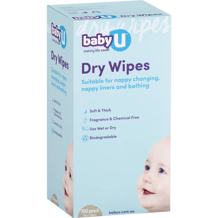 Baby U Baby Wipes Dry 100pack
