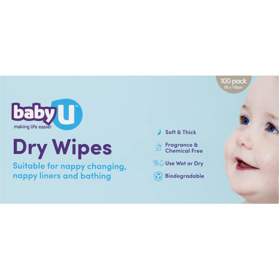 Baby U Baby Wipes Dry 100pack