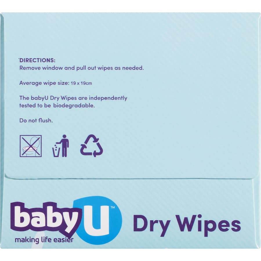 Baby U Baby Wipes Dry 100pack