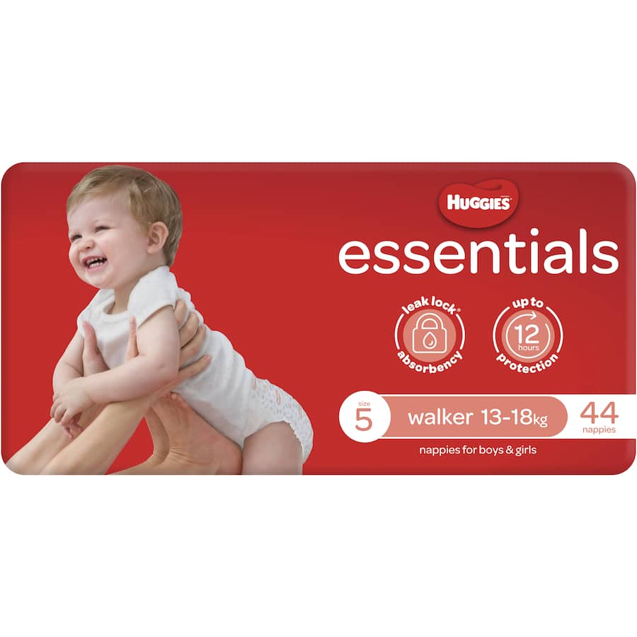 Huggies Essentials Nappies Size 5 (13-18kg) Jumbo pack 44pack