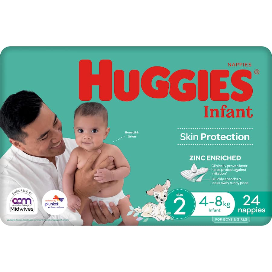 Huggies Infant Nappies Size 2 (4-8kgs) 24pack