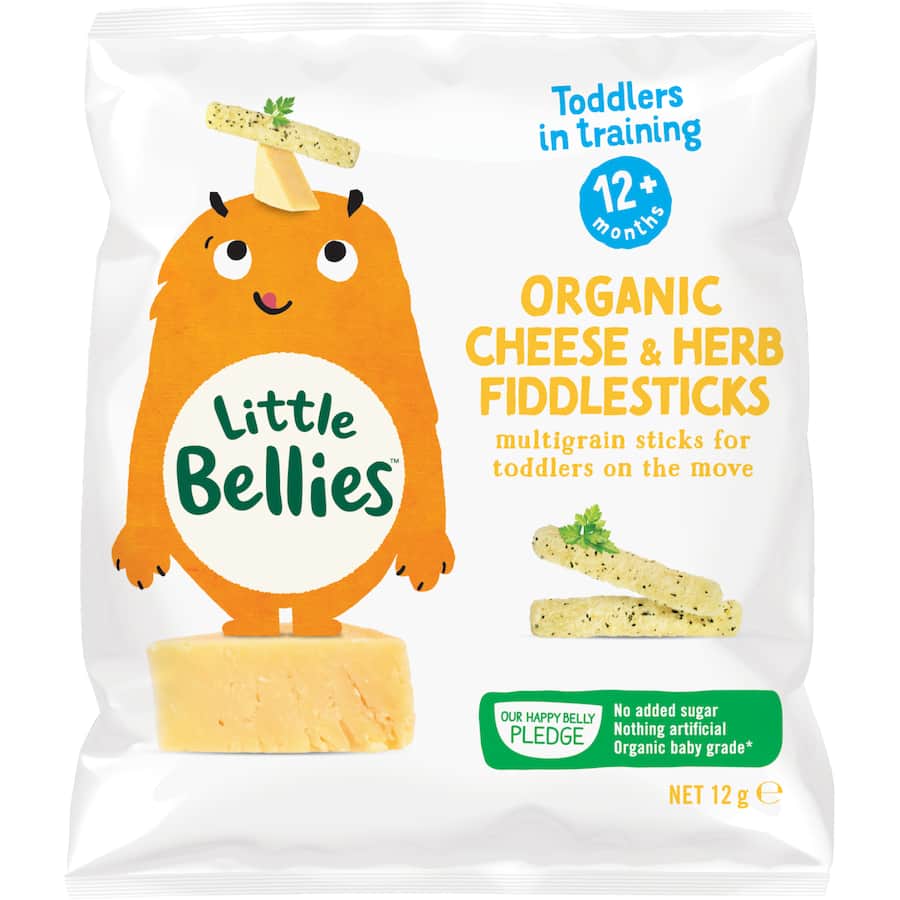 Little Bellies Organic Baby Snacks Cheese & Herb Fiddlesticks 12g