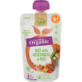 Macro Organic Baby Food 6+ Months Beef With Vegetables & Rice Pouch 120g