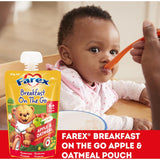 Farex Breakfast On The Go Baby Food Apple Oatmeal 6month Pouch 120g