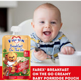 Farex Breakfast On The Go Baby Food Creamy Apple Porridge Squeeze pouch 120g