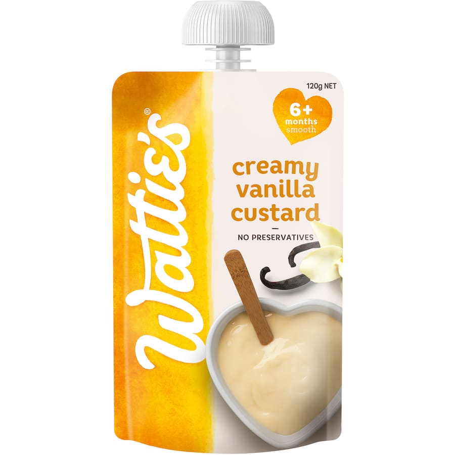 Wattie's Baby Food 6+ Months Creamy Vanilla Custard Pouch 120g