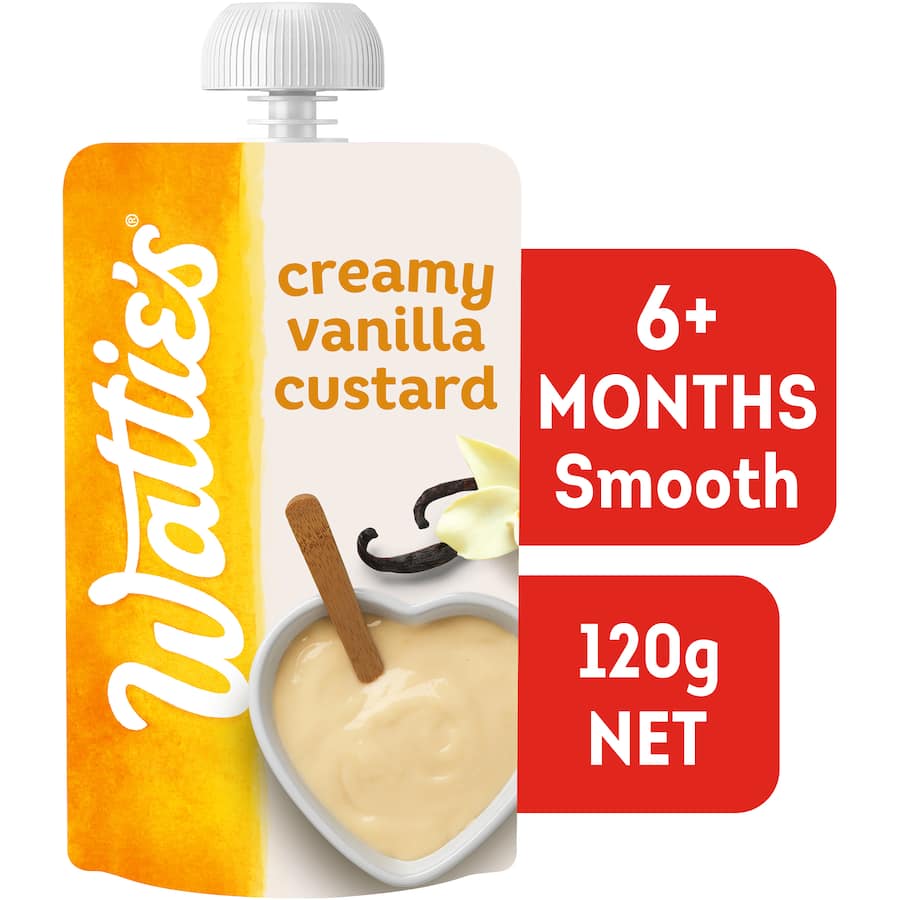 Wattie's Baby Food 6+ Months Creamy Vanilla Custard Pouch 120g