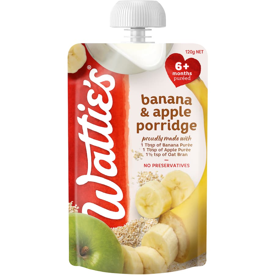 Wattie's Baby Food 6+ Months Banana & Apple Porridge Pouch 120g