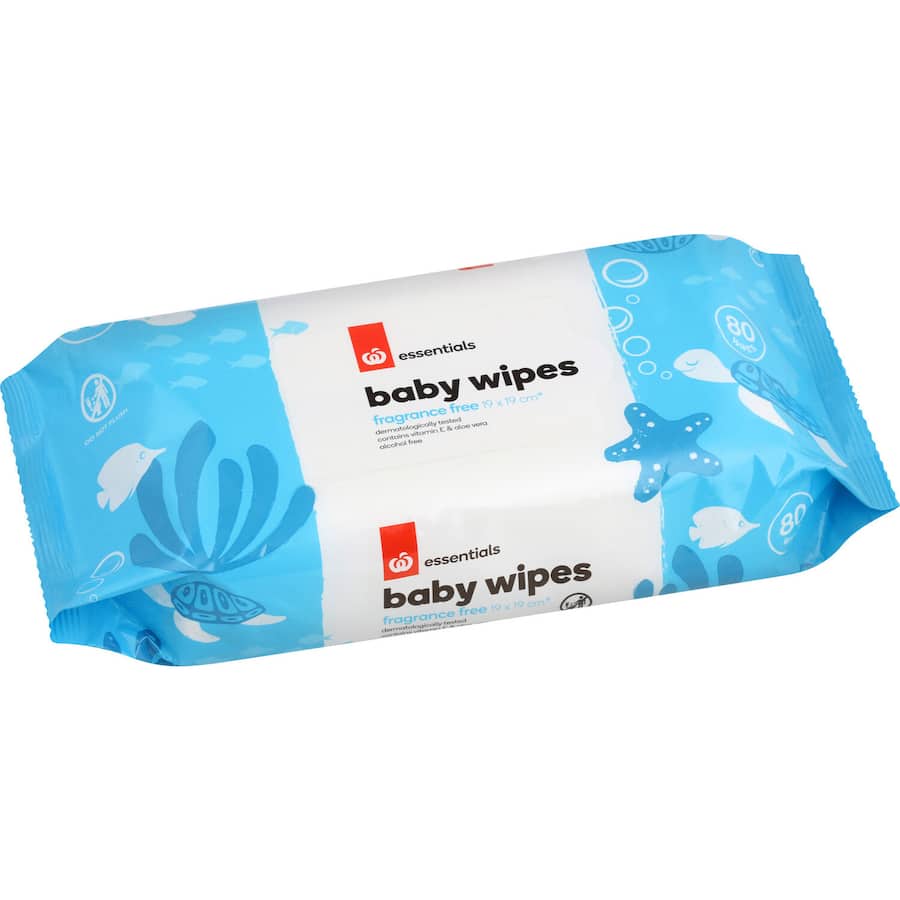 Essentials Baby Wipes Fragrance Free 80pack