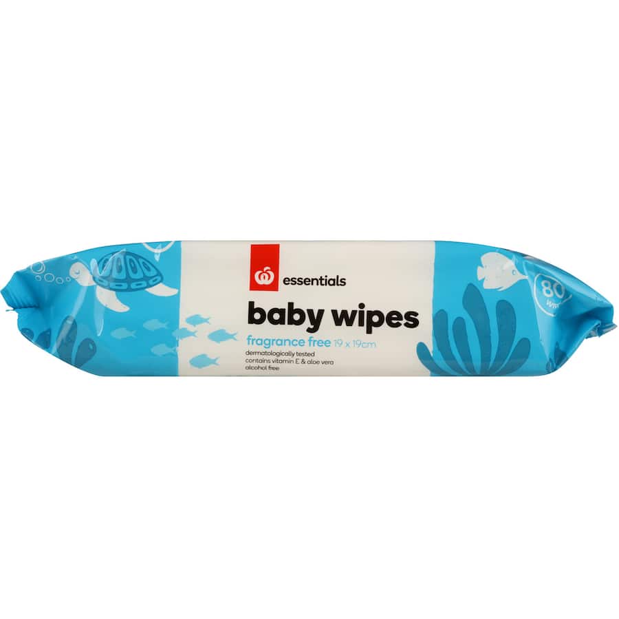 Essentials Baby Wipes Fragrance Free 80pack