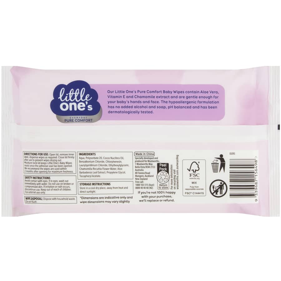 Little Ones Baby Wipes Thick Unscented 80pack