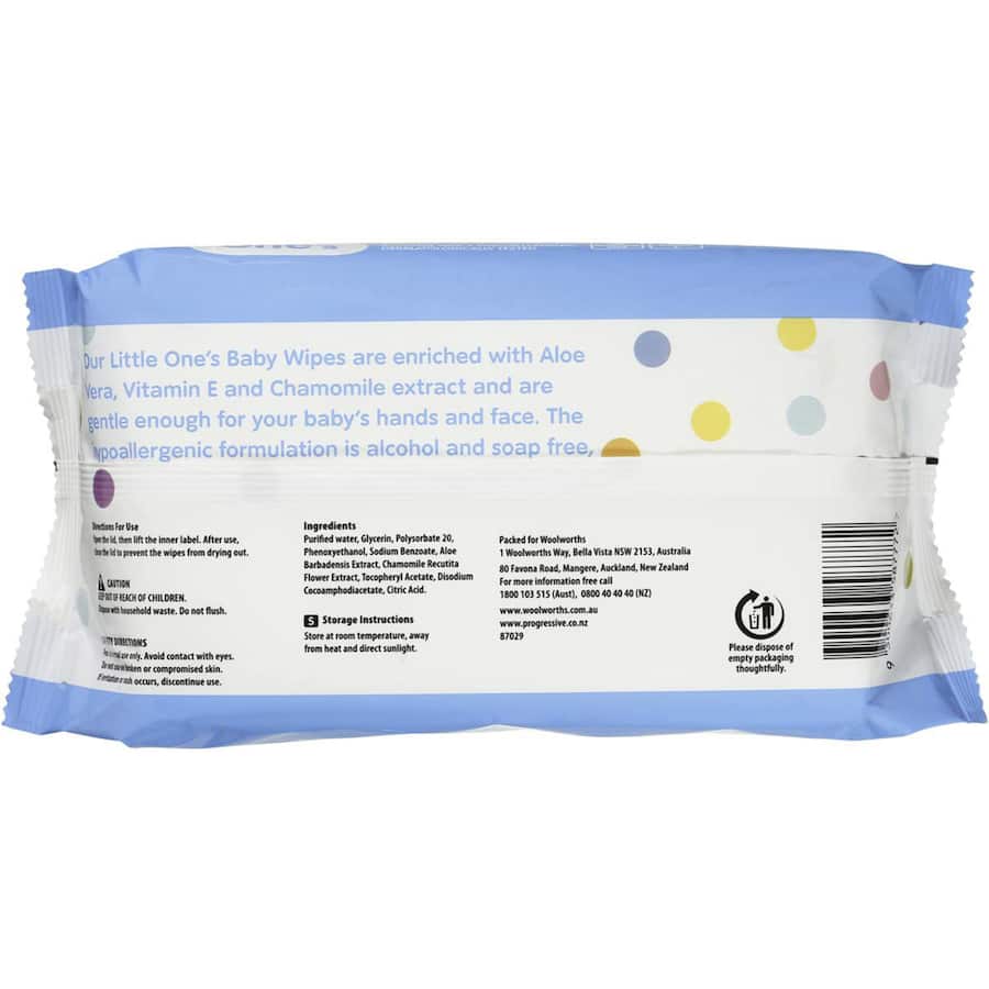 Little Ones Baby Wipes Unscented 80pack