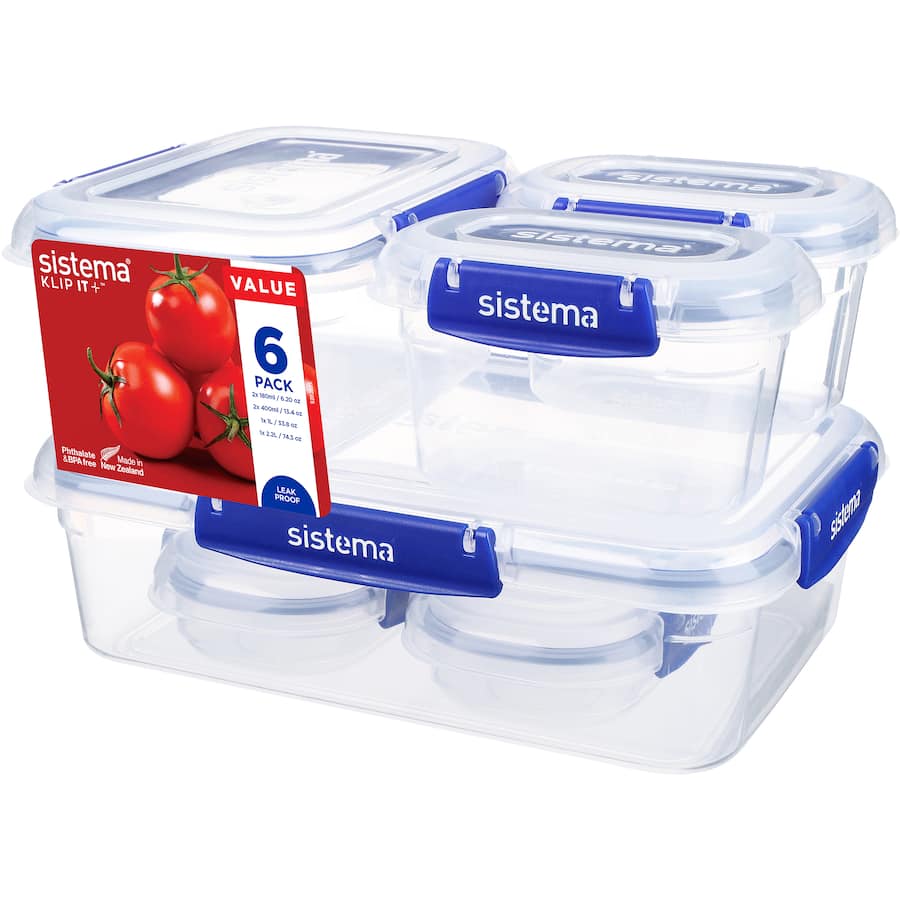 Sistema Klip It Plus Container Set  6pack