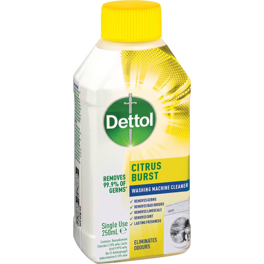 Dettol Antibacterial 5 In 1 Washing Machine Cleaner Citrus Burst 250mL