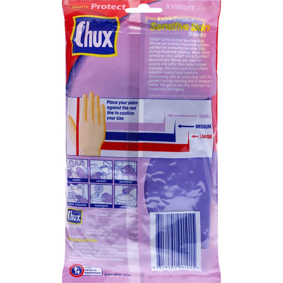 Chux Gloves Extra Comfort Medium 1pr