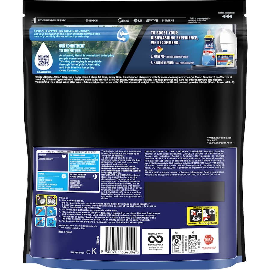 Finish Dishwasher Tablets Ultimate All In 1 Lemon Sparkle 46pack