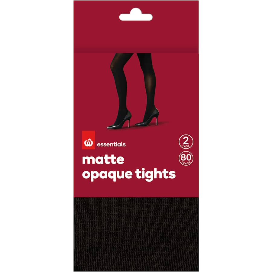 Essentials Tights Tall Opaque 80 Denier Black 2pack