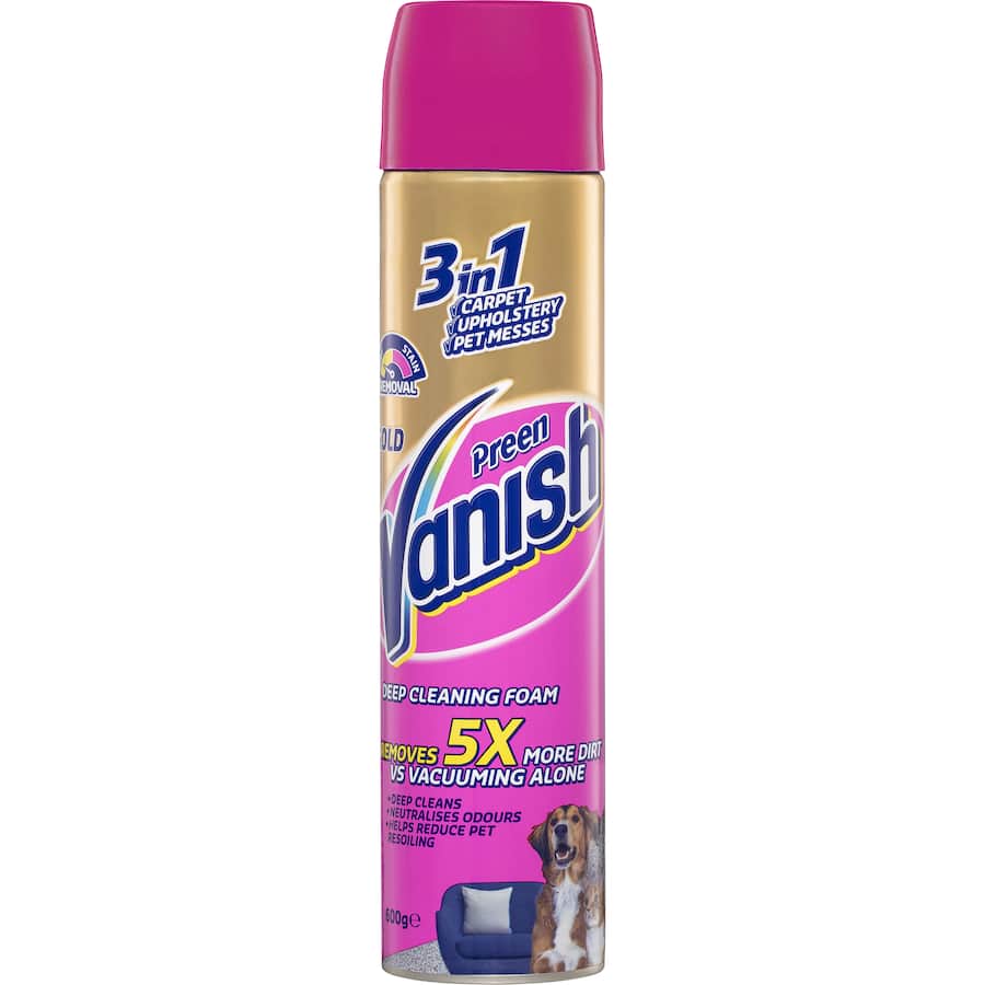 Vanish Preen Gold Carpet Cleaner 3 In 1 Deep Cleaning Foam
