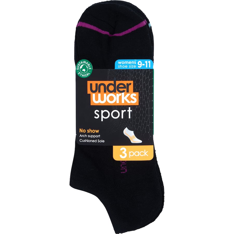Underworks Ladies Socks Cushion On Show Size 5-8 3pack