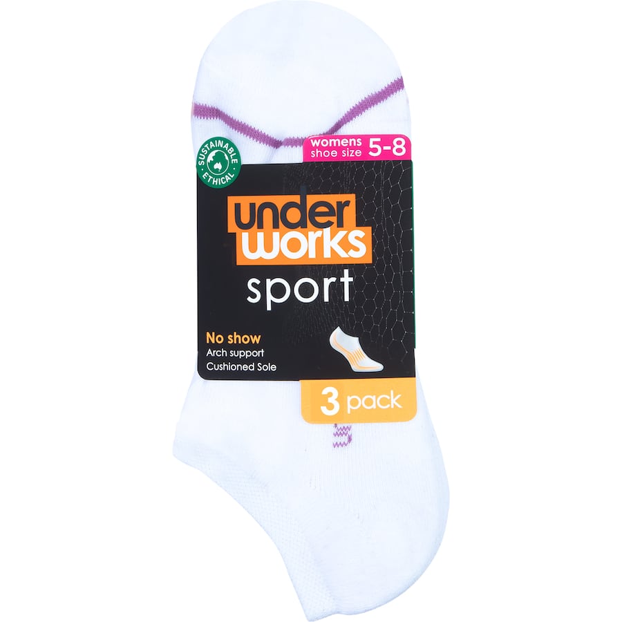 Underworks Ladies Socks Cushion On Show Size 5-8 3pack