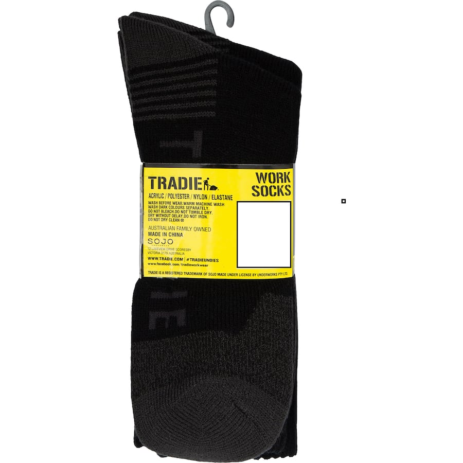 Tradie Mens Socks Acrylic Size 7-10 3pack