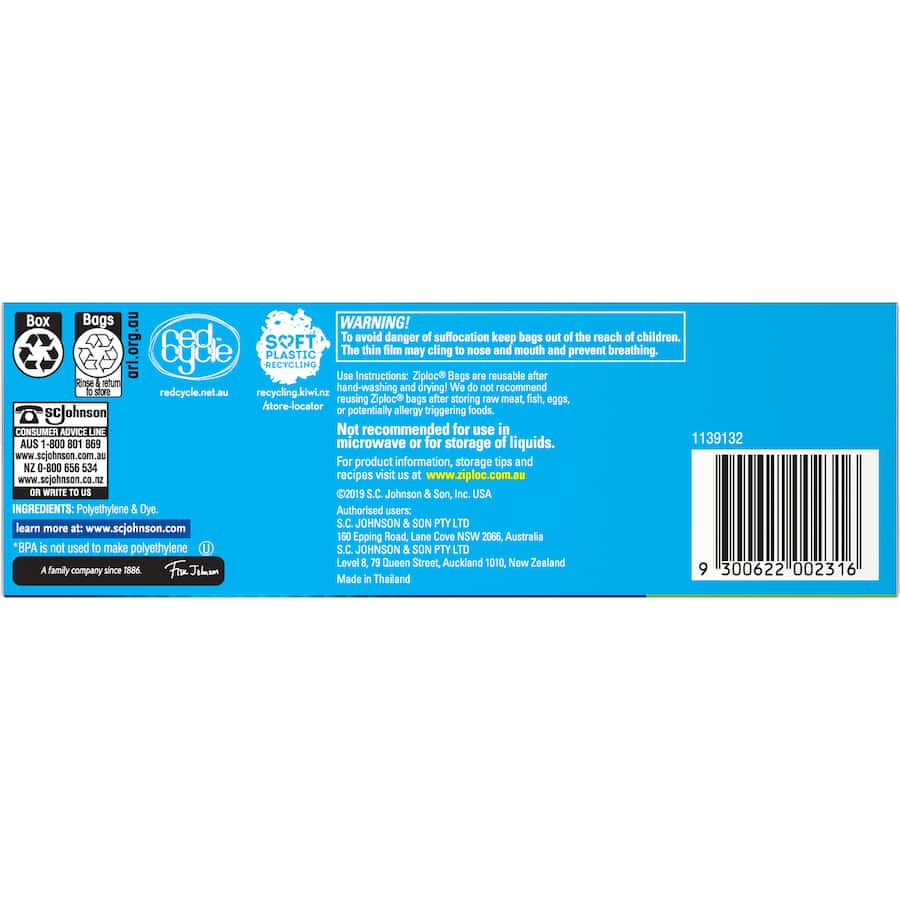 Ziploc Sandwich Bags Extra Large 30pack