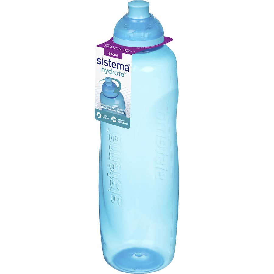 Sistema Hydrate Drink Bottle Twist N Sip 600ml Assorted