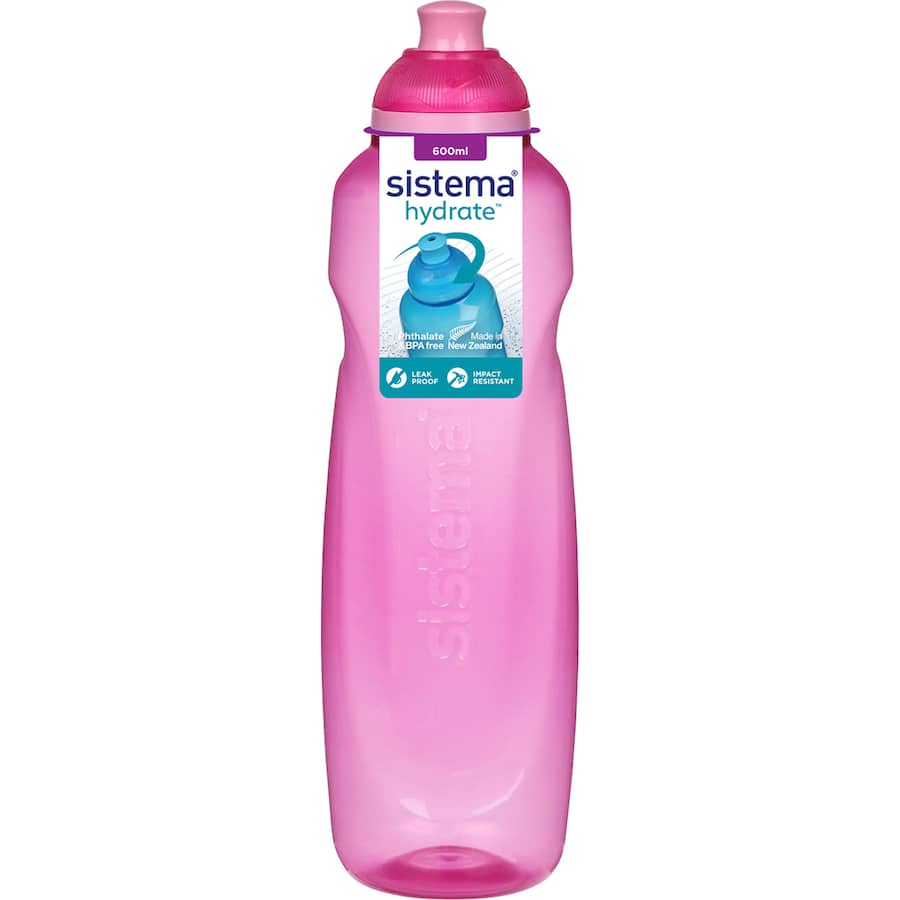 Sistema Hydrate Drink Bottle Twist N Sip 600ml Assorted