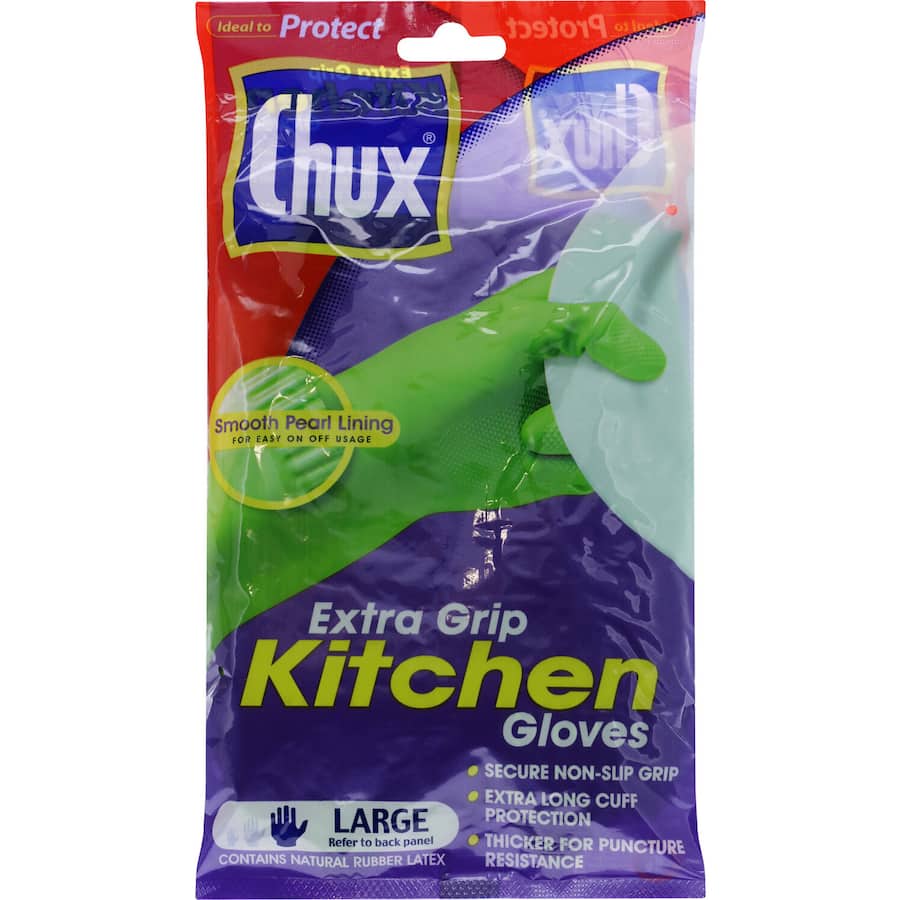 Chux Gloves Extra Grip Large 1pr