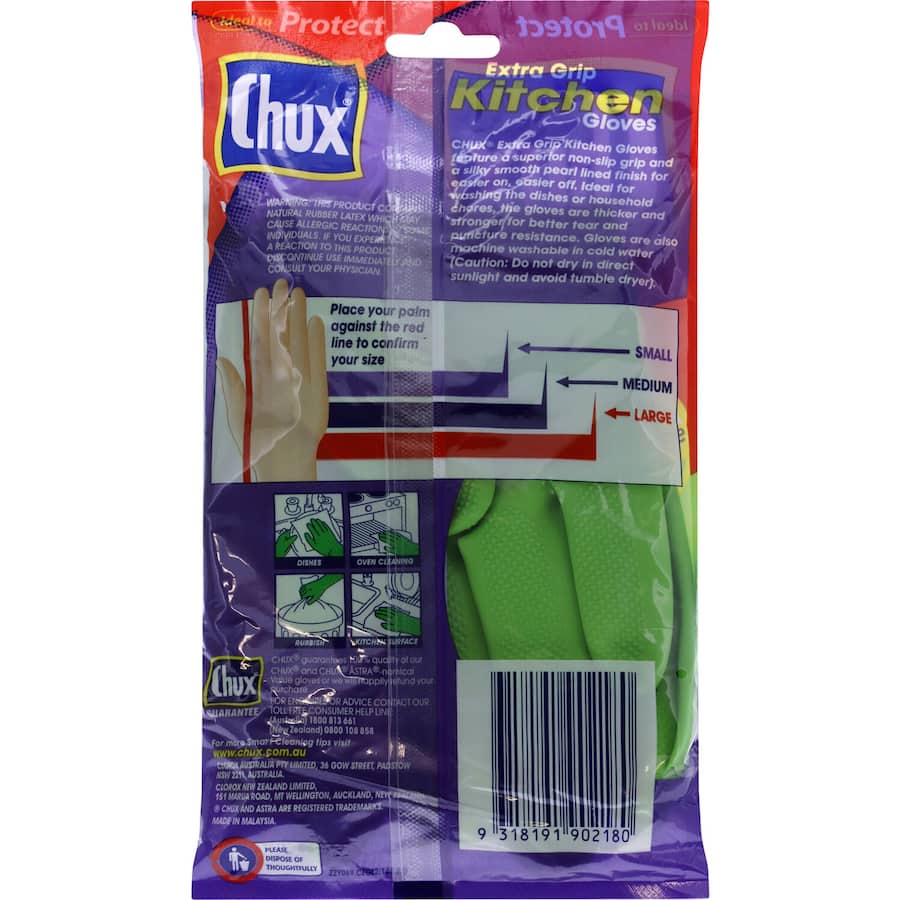 Chux Gloves Extra Grip Large 1pr