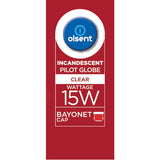 Olsent Pilot Ligh Bulb T28 Bayonet 15w Clear 2pack